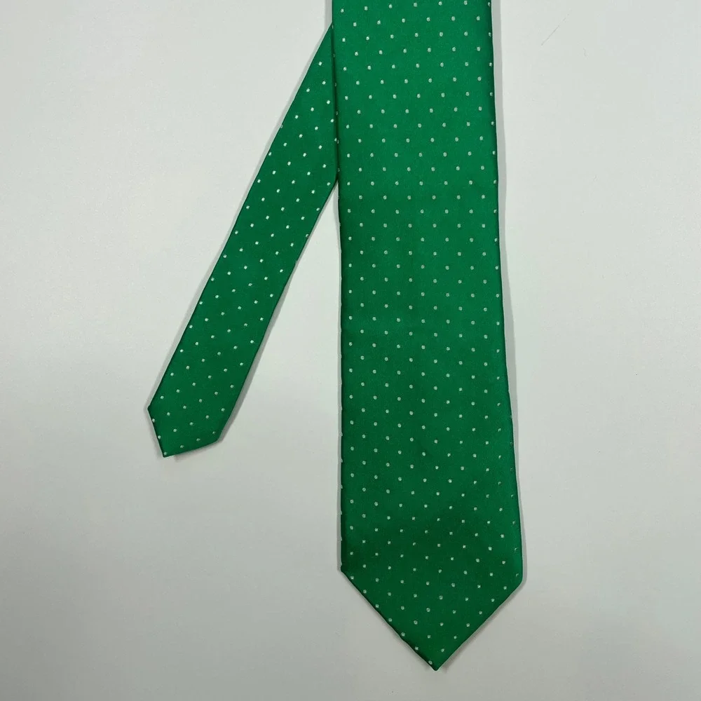 Croft & Barrow Green Micro Dot Silk Necktie Mens One Size